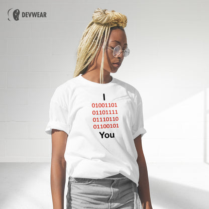 CAMISETA I LOVE YOU SOFTWARE DEVELOPER BINARY